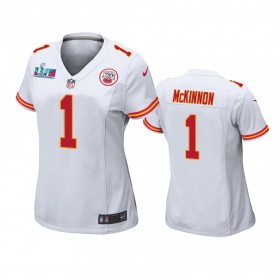 Tröjor Kansas City Chiefs Jerick McKinnon 1 Game Vit Super Bowl LVII - Dame